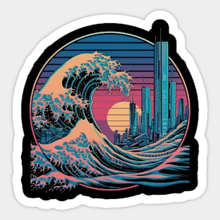 The Great Retro Wave japan cyberpunk Sticker